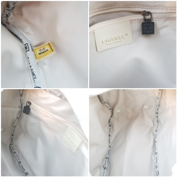 Chanel Rare Sports Line White Canvas Vintage Boston 40 duffle Carryall Tote bag - Picture 12 of 16